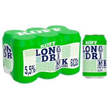 KOFF LONG DRINK 5,5% LIME 0,33 TLK 6-PACK 1,98 L