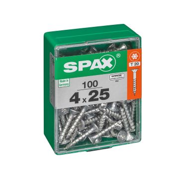 SPAX RUUVI TORX UPPOKANTA, KOKOKIERRE WIROX 4X25 M 100KPL