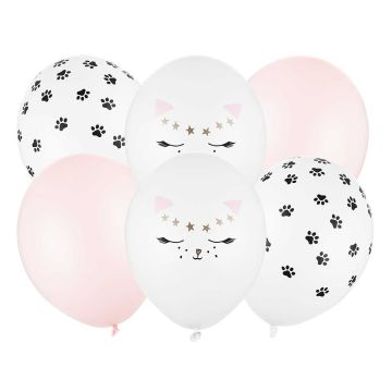 SULOINEN KISSA ILMAPALLO 30 CM 6 KPL/PSS