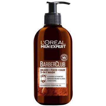 LOREAL MEN EXPERT BARBER CLUB 3 IN 1 WASH PARRALLE, KASVOILLE J 2