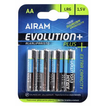 AIRAM EVOLUTION PLUS ALKALIPARISTO LR6 AA 1,5V 4KPL