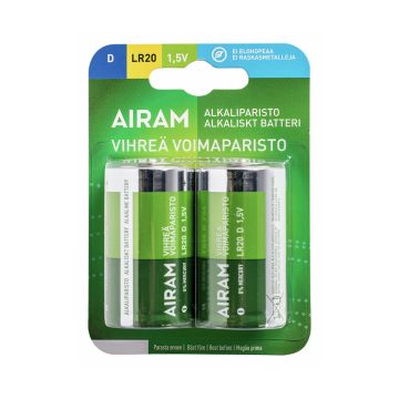 AIRAM VIHREÄ VOIMAPARISTO D 2-PACK LR20