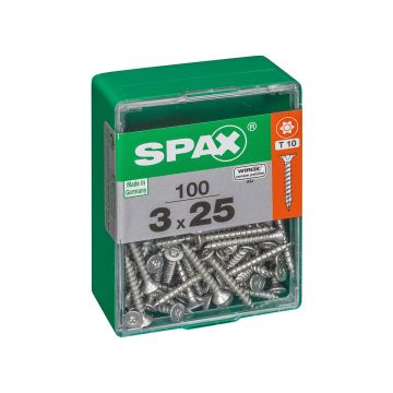 SPAX RUUVI TORX UPPOKANTA, KOKOKIERRE WIROX 3X25 M 100KPL