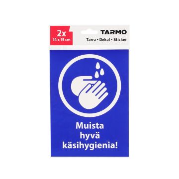 TARMO MERKKITARRA MUISTA HYVÄ KÄSIHYGIENIA 14X19 CM 2KPL