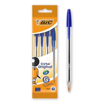 BIC KUULAKYNÄ CRISTAL MEDIUM SININEN 4KPL