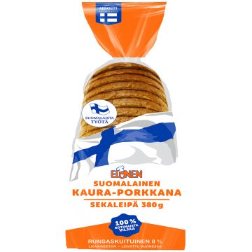 ELOSEN SUOMALAINEN KAURA-PORKKANA SEKALEIPÄ 380 G ELOSEN SUOMALAINEN KAURA-PORKKANA SEKALEIPÄ 380 G