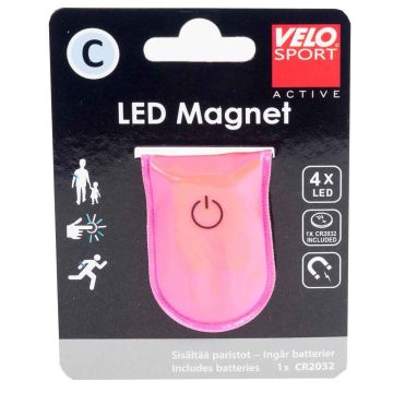 VELO LED MAGNEETTI 4LED PINKKI