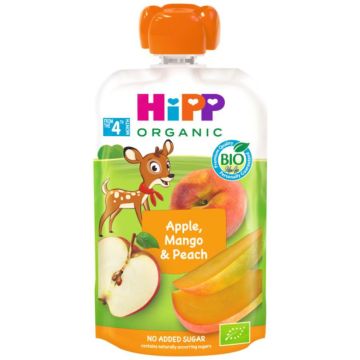 HIPP HIPPIS 4KK OMENA-MANGO- PERSIKKA LUOMU 100 G