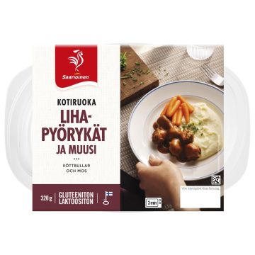 SAARIOINEN KOTIRUOKA LIHAPYÖRYKÄT JA MUUSI 320 G