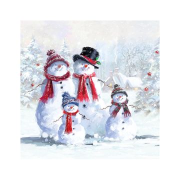 AMBIENTE LAUTASLIINA 33X33 SNOWMAN WITH HAT