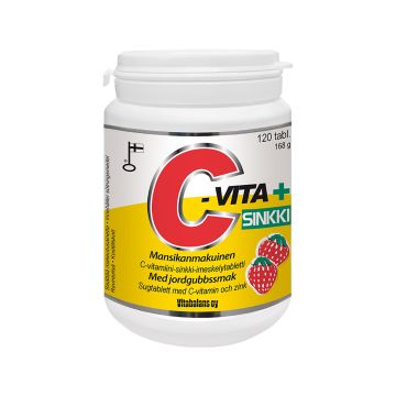 C-VITA+SINKKI MANSIKKAMAKU IMESKELYTABLETTI 120 KPL