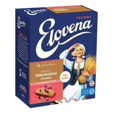 ELOVENA KAURA-PUOLUKKA VÄLIPALAKEKSI 100% KAURAA 10KPL 300