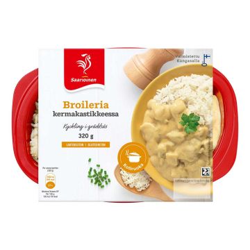 SAARIOINEN KOTIRUOKA BROILERIA KERMAKASTIKKEESSA 320 G