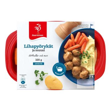 SAARIOINEN KOTIRUOKA LIHAPYÖRYKÄT JA MUUSI 320 G