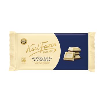 KARL FAZER VALKOINEN SUKLAA & MAITOSUKLAA 131 G