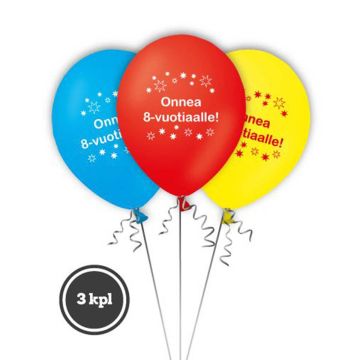 ILMAPALLO ONNEA 8-VUOTIAALLE! 3 KPL