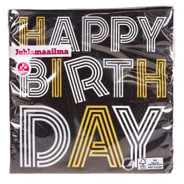 SUURI LAUTASLIINA HAPPY BIRTHDAY 33 X 33 CM 20 KPL/PKT