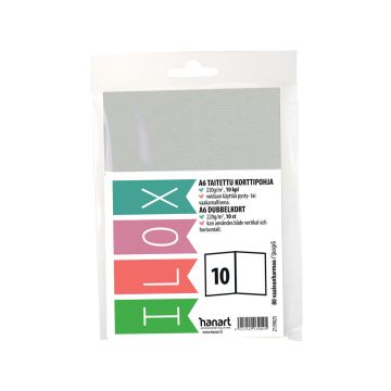 ILOX TAITETTU KORTTI A6 10KPL HARMAA