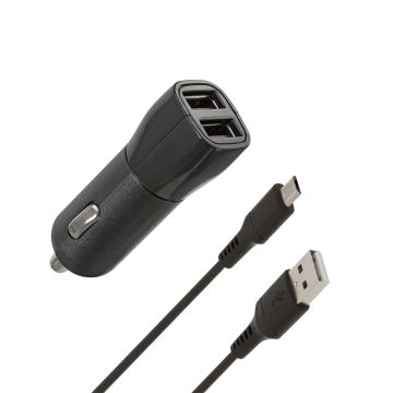 WAVE AUTOLATURI, 2 X USB + MICROUSB KAAPELI (15,5W)