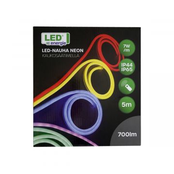 LED ENERGIE LED-NAUHA NEON 5M KAUKOSÄÄTIMELLÄ IP44/IP65 RGB+WW