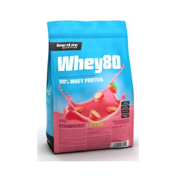 SPORTLIFE NUTRITION WHEY80 HERAPROTEIINIJAUHE MANSIKKA 600 G