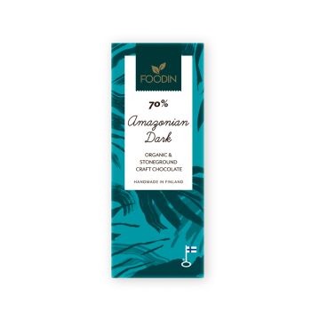FOODIN RAAKASUKLAA DARK AMAZON 70% LUOMU 40 G