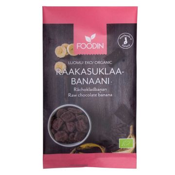 FOODIN RAAKASUKLAA KUORRUTETTU BANAANI LUOMU 70 G