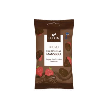 FOODIN RAAKASUKLAAKUORRUTETTU MANSIKKA 50 G