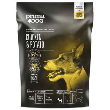 PRIMADOG TÄYSRAVINTO KANA-PERUNA PIENET RODUT 1,5 KG