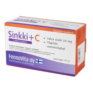 FENNOVITA SINKKI + KUPARI + C-VITAMIINI 100 KPL