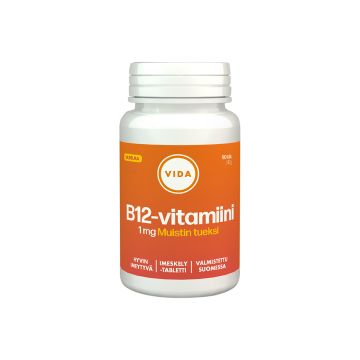 VIDA B12-VITAMIINI 1MG IMESKELTÄVÄ VADELMA 90 KPL