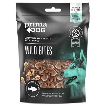 PRIMADOG WILD BITES SILLI JA MAUSTENEILIKKA RAPEA 100 G