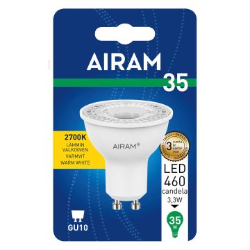 AIRAM LED KOHDELAMPPU PAR 16 2,4W GU10 36 270LM 450CD 12 000H