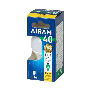 AIRAM LED MAINOSLAMPPU OPAALI 4,9W E14 470 LM, 15 000H