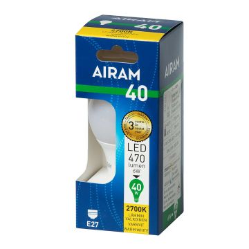 AIRAM LED VAKIOLAMPPU OPAALI 4,9W E27 470 LM, 15 000H