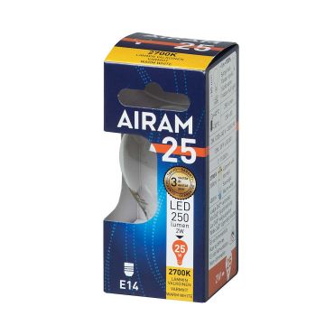 AIRAM LED MAINOSLAMPPU KIRKAS 2,5W E14 FILAM. 250LM, 15 000H