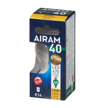 AIRAM LED MAINOSLAMPPU KIRKAS 4,5W E14 470LM, HIMMENETTÄVÄ, 15