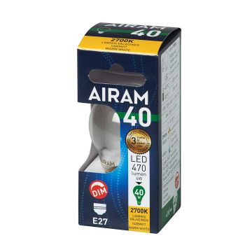 AIRAM LED KORISTELAMPPU KIRKAS 4,5W E27 470LM, HIMMENETTÄVÄ, 15