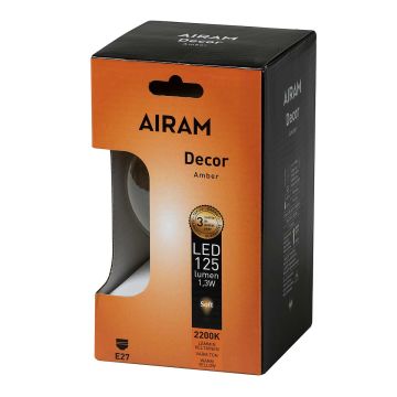 AIRAM LED AMBER GLOBE ANTIIKKI LAMPPU 1,3W POP-95 2200K E27, 12