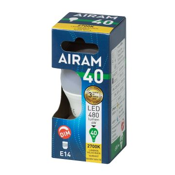 AIRAM LED MAINOSLAMPPU OPAALI 4,5W E14 480LM, HIMMENNETTÄVÄ, 15