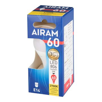 AIRAM LED MAINOSLAMPPU OPAALI 7,2W E14 806LM, 15 000H