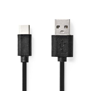 NEDIS USB 2.0 KAAPELI USB-C UROS - USB-A UROS 1 M MUSTA