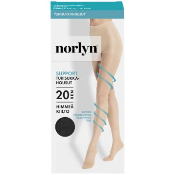 NORLYN SUPPORT 20 DEN TUKISUKKAHOUSUT, 1210 BLACK 40-44