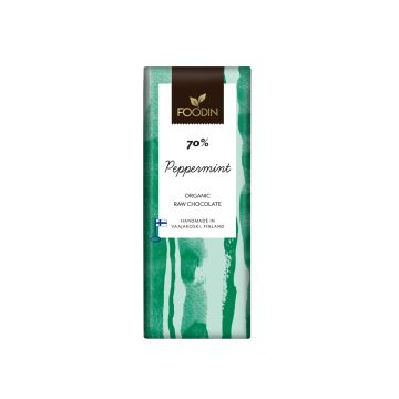 FOODIN RAAKASUKLAA PEPPERMINT 70% LUOMU 40 G