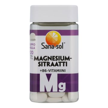 SANA-SOL MAGNESIUMSITRAATTI+B6-VITAMIINI 120