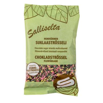 SALLINEN SUKLAASTRÖSSELI MONIVÄRI 100 G