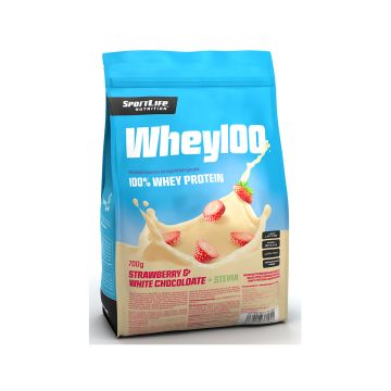 SPORTLIFE NUTRITION WHEY100 HERAPROTEIINI VALKOSUKLAA-MANSIKKA