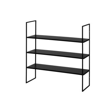 4LIVING SEINÄHYLLY LINA 3-TASOINEN MUSTA 60X45 CM