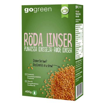 GOGREEN PUNAISET LINSSIT 400 G