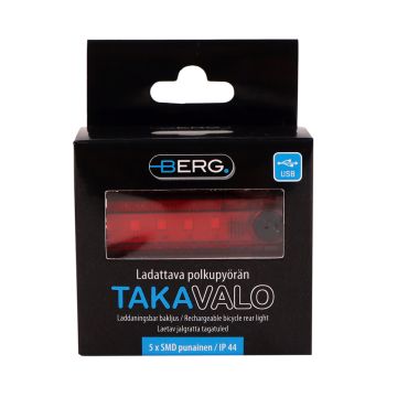 BERG POLKUPYÖRÄN TAKAVALO LED PYSTYMALLI LADATTAVA